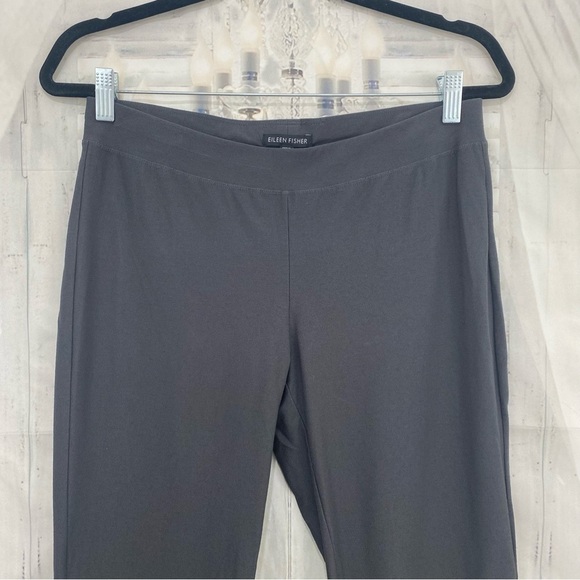 Eileen Fisher Small Gray Crepe Ankle Pants Elastic Waist Pull On 27.5" Inseam - Picture 2 of 10
